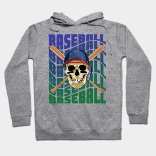 Skeleton Baseball Player Boys Girls Youth Skull Sports Hoodie